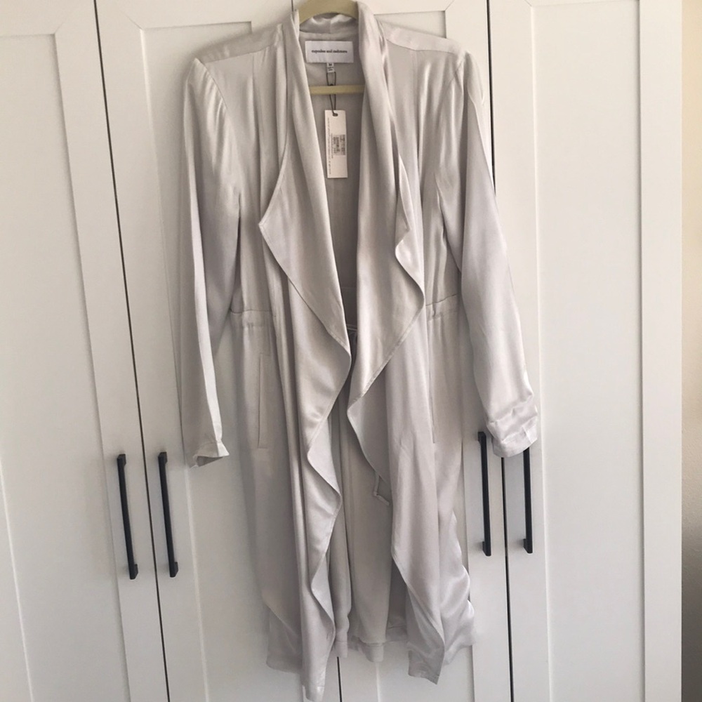 Elegant Gray Drape Coat cupcake cashmere